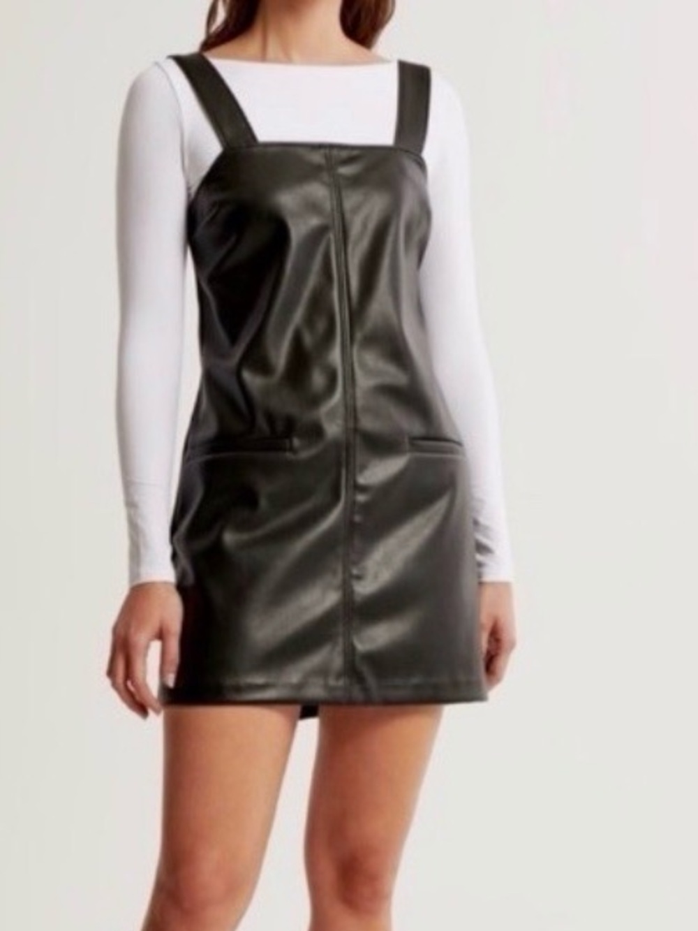 Abercrombie & Fitch Black Faux Leather Mini Dress